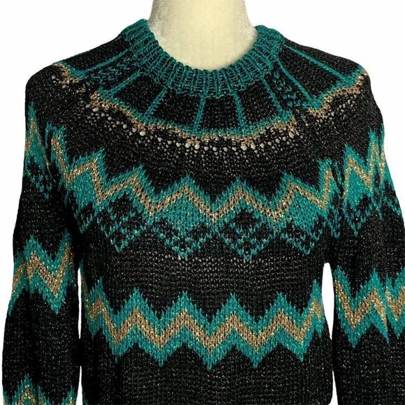 Nude Brand Metallic Loose Knit Pullover Sweater S - Picture 1 of 6